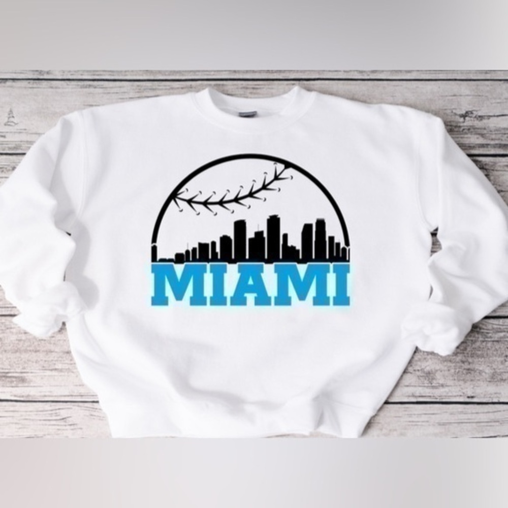 Miami Marlins Skyline Crewneck
